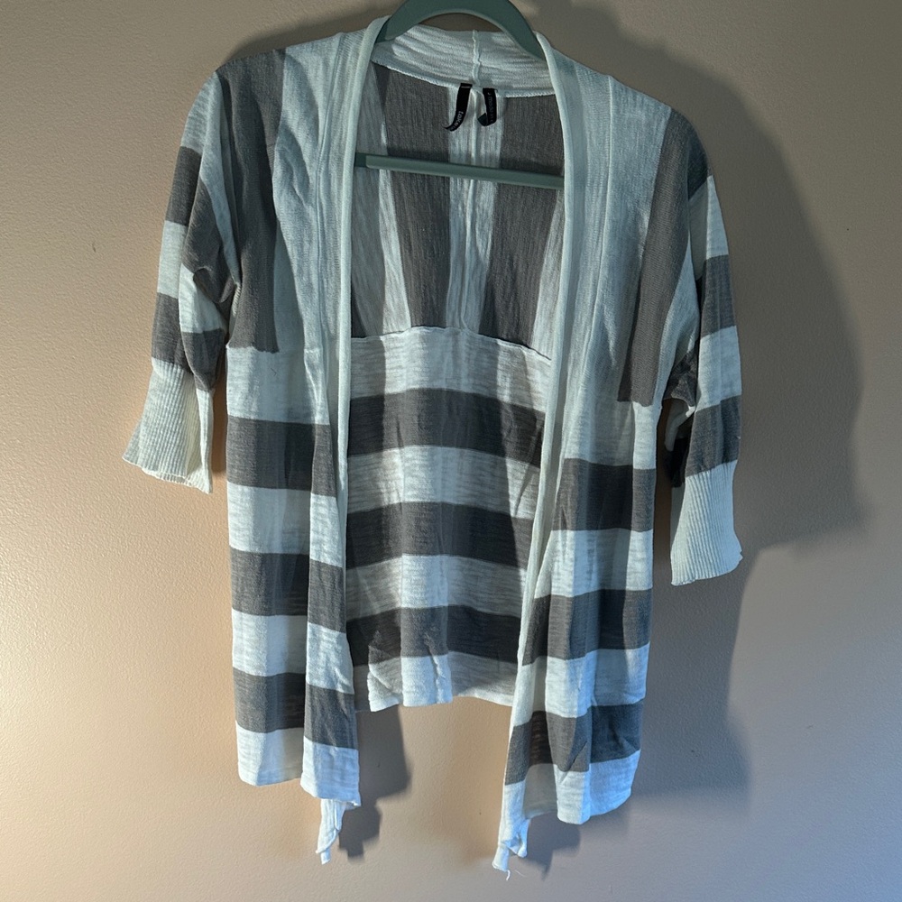 Take Out Charcoal and Cream Striped Cardigan